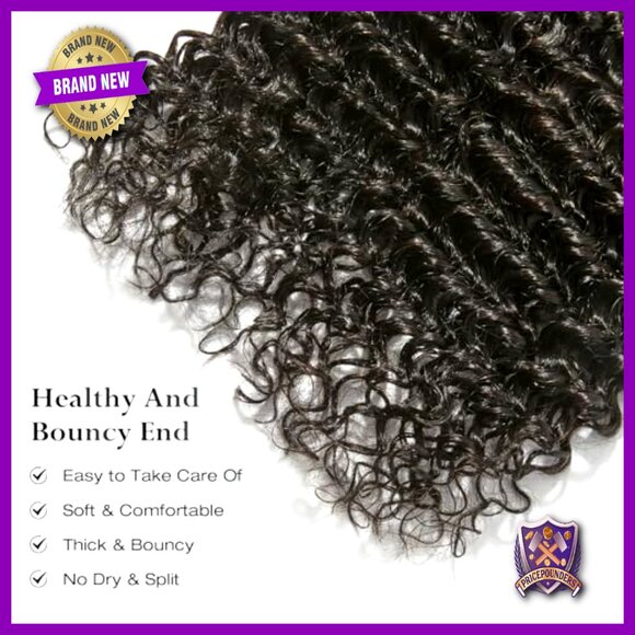 18 Inch Deep Curly Water Wave Human Hair Bundle, Unprocessed Cambodian Raw Hair main image 6